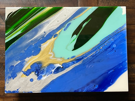 “Land to Sea” Acrylic Pour