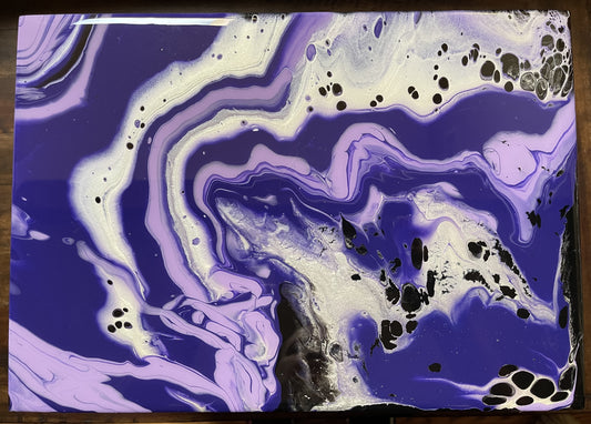 “Moon Rocks” Acrylic Pour